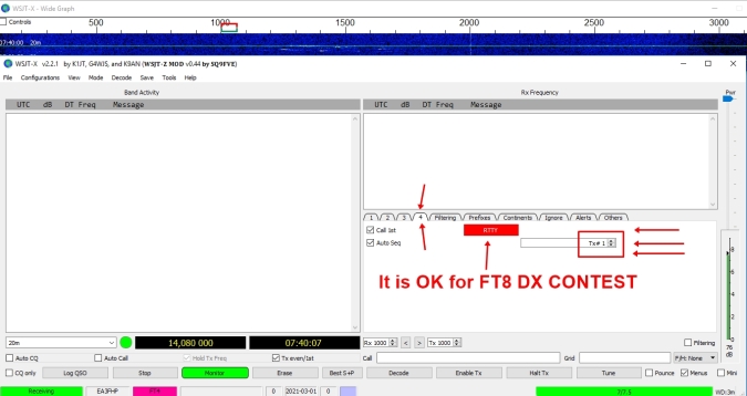 WSJT-Z set up for FT8 DX contest